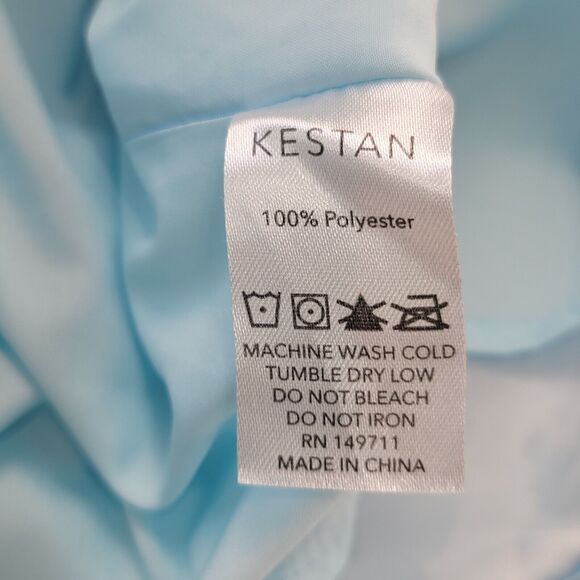 Kestan Halter Dress Small Blue Marble Print Satin Lightweight Beachy Resort - Picture 8 of 8